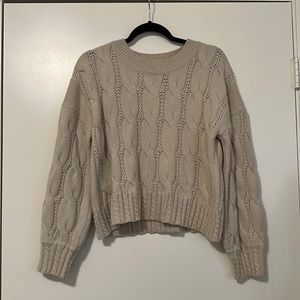 Beige cable knit sweater